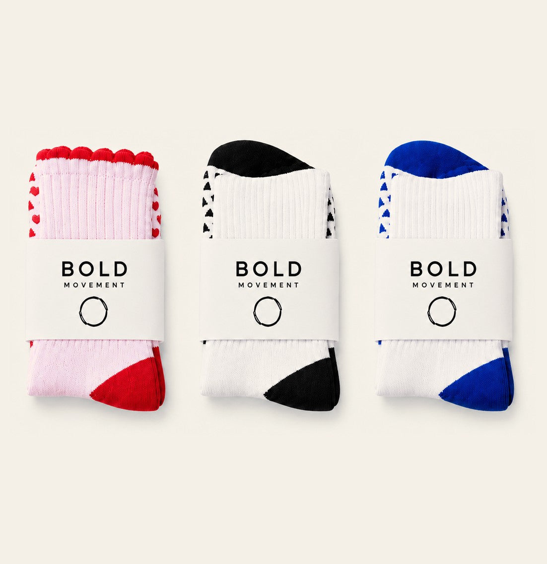 3 Pack Dual Grip Pilates Socks | The BOLD Trio