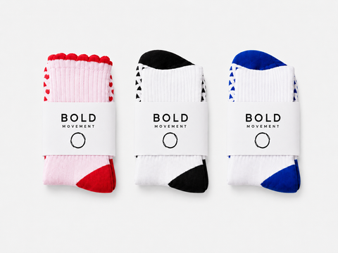 3 Pack Dual Grip Pilates Socks | The BOLD Trio