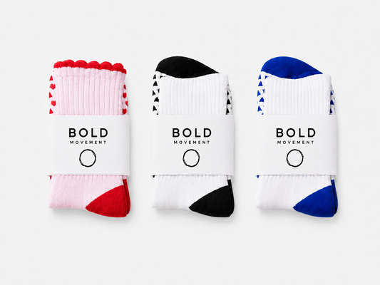 3 Pack Dual Grip Pilates Socks | The BOLD Trio