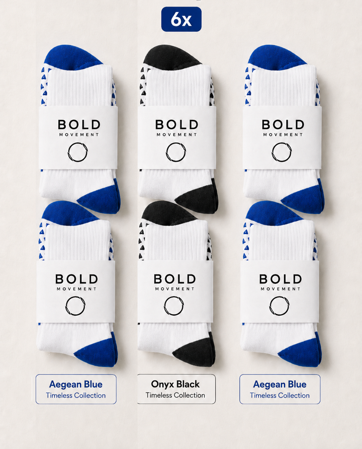 Dual Grip Pilates Socks 6双装