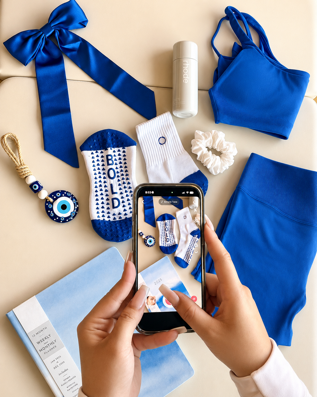 Timeless Bold Aegean — Dual Grip™ Pilates & Lagree Socks