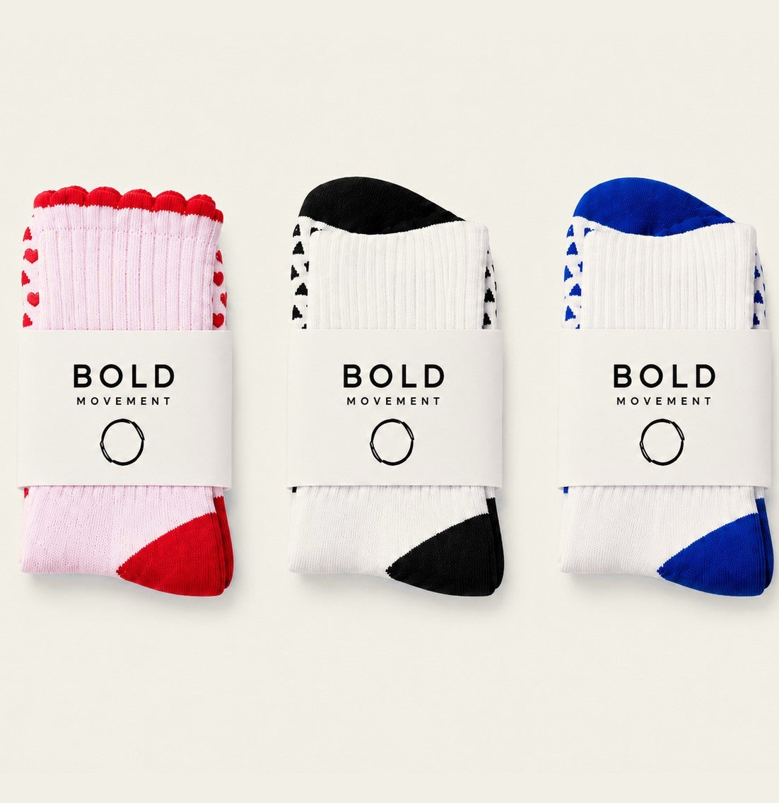3 Pack Dual Grip Pilates Socks | The BOLD Trio